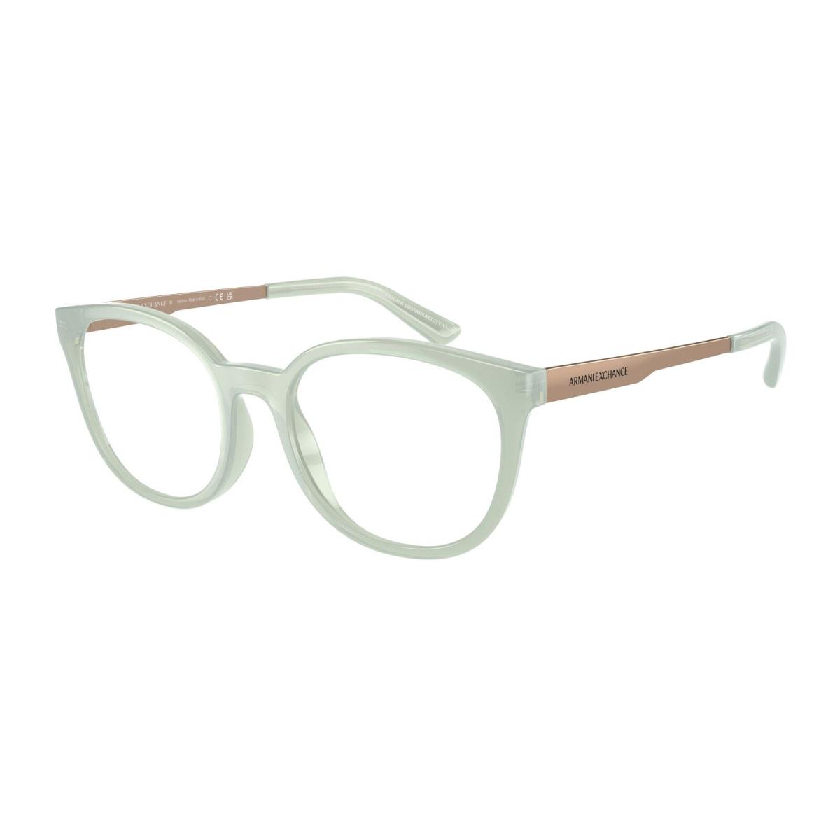 Armani Exchange AX3104 8160 Shiny Opaline Azure Demo Lens 53mm Womens Eyeglasses