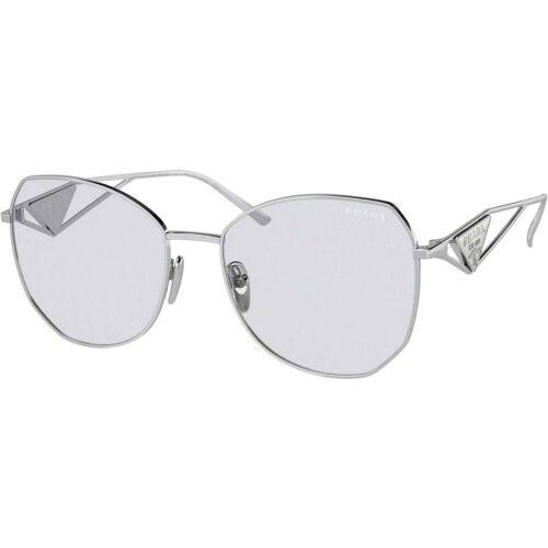 Prada Women`s Sunglasses Silver Frame Gray Photochromic Lens 57YS 1BC07D