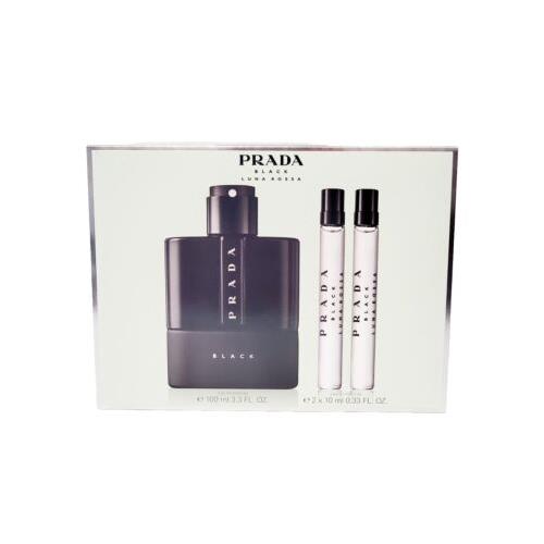 Prada Luna Rossa Black 3pc Gift Set For Men