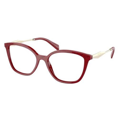 Prada Vpr 02ZV 15D-1O1 Red Etruscan Marble Gold Eyeglasses 54/17/140