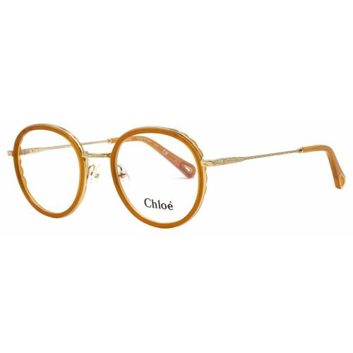 Chloe CE2150 829 Mustard Gold Round Optical Frame Eyesize 50-21-140 Made Italy