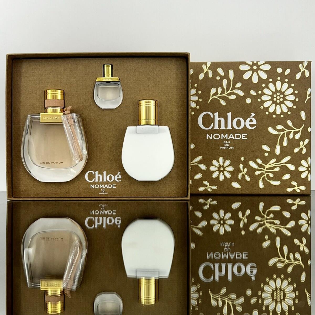 Chloe Nomade Perfume 3pc Giftset For Woman 3.3oz B/L+Mini+2.5oz Edp Spr A59