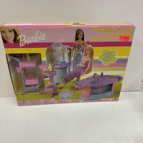 Vintage Mattel 2001 Barbie Salon Surprise Playset Nrfb