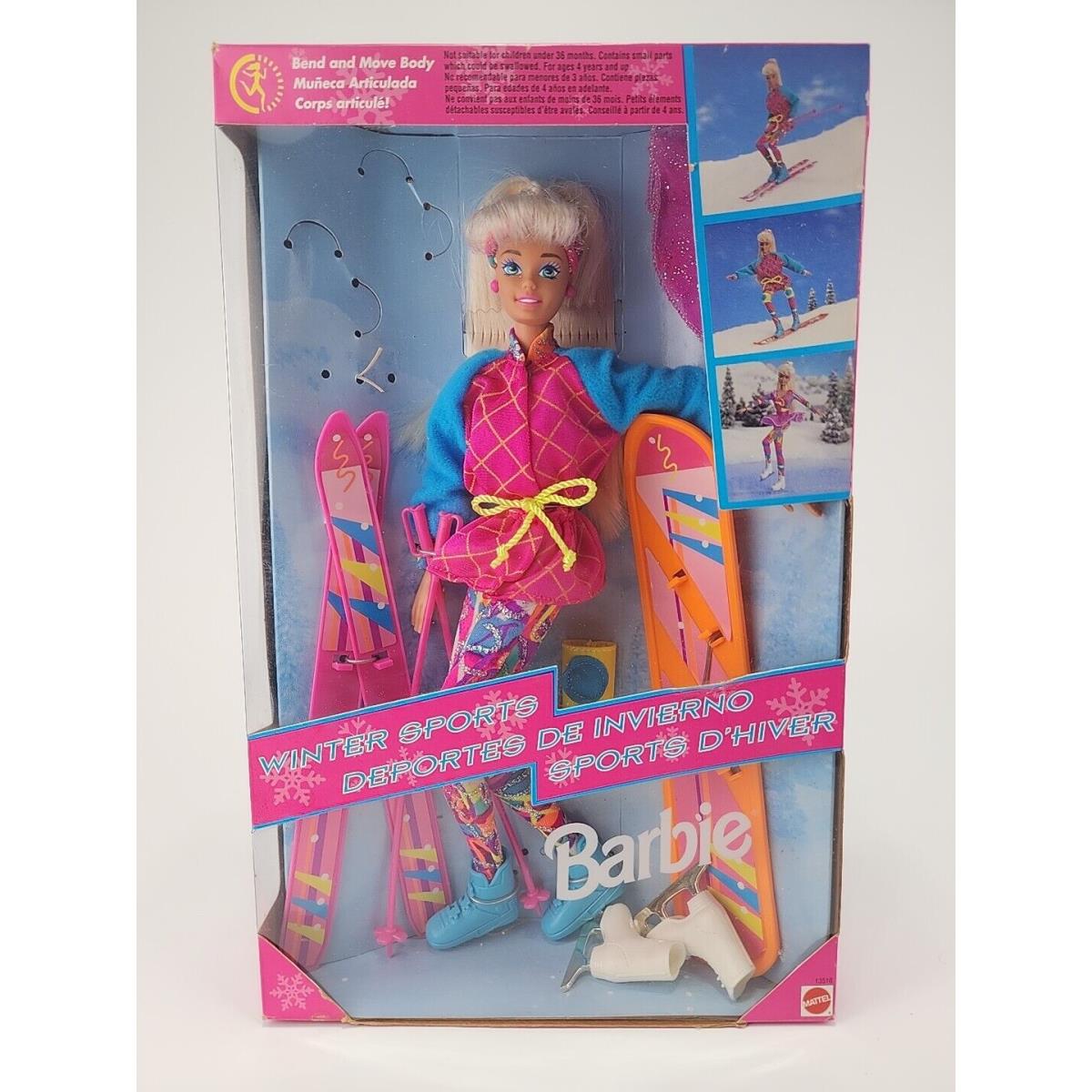 Winter Sport Barbie Doll Mattel 13516 Bend Move Body 1994