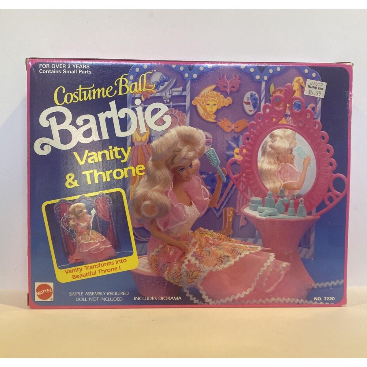 1990 Mattel Costume Ball Barbie Vanity Throne 7220 Doll Not Included