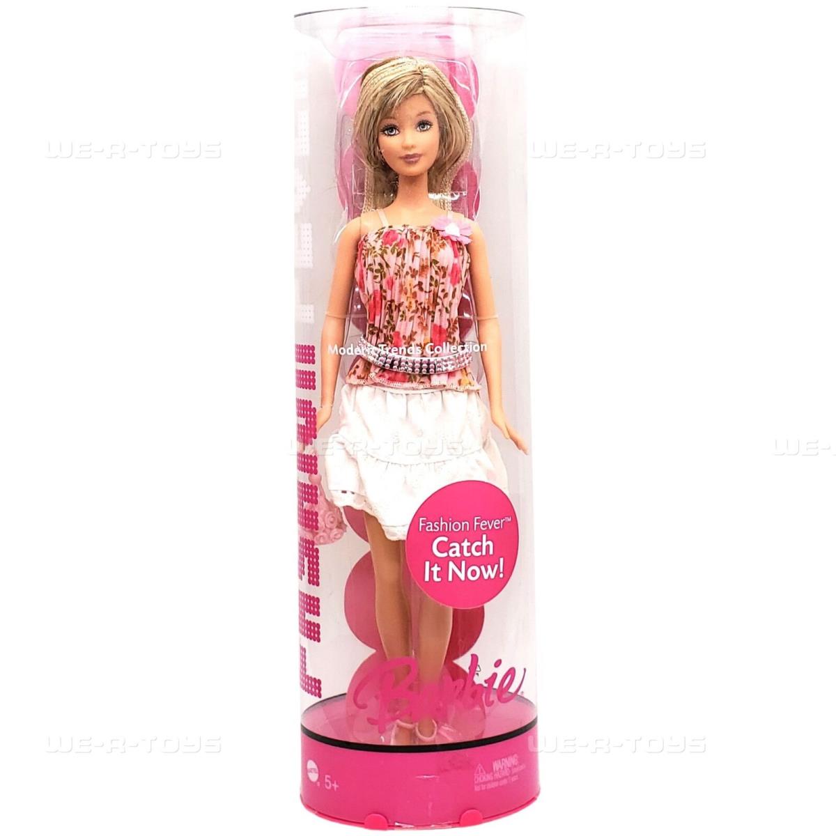 Barbie Fashion Fever Modern Trends Doll in Floral Pink Top White Skirt K9810