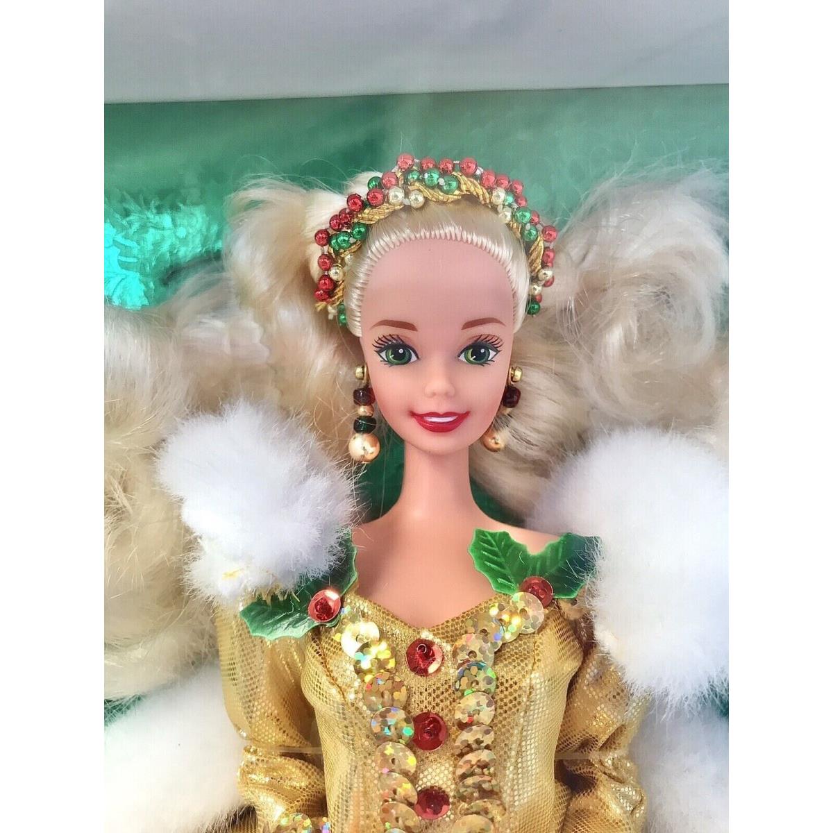 Barbie 1994 Happy Holidays Vintage Christmas Very Rare Green Eyes Misprint