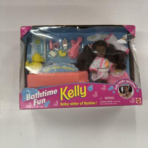 Barbie Bath Time Fun Kelly 14553 Nrfb 1995 African American Mattel Baby Sister