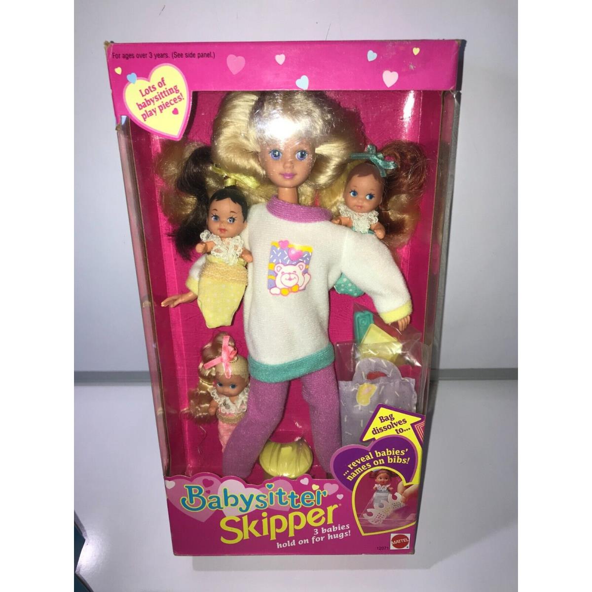 1994 Barbie Babysitter Skipper 3 Babies Surprise Names Mattel 12071