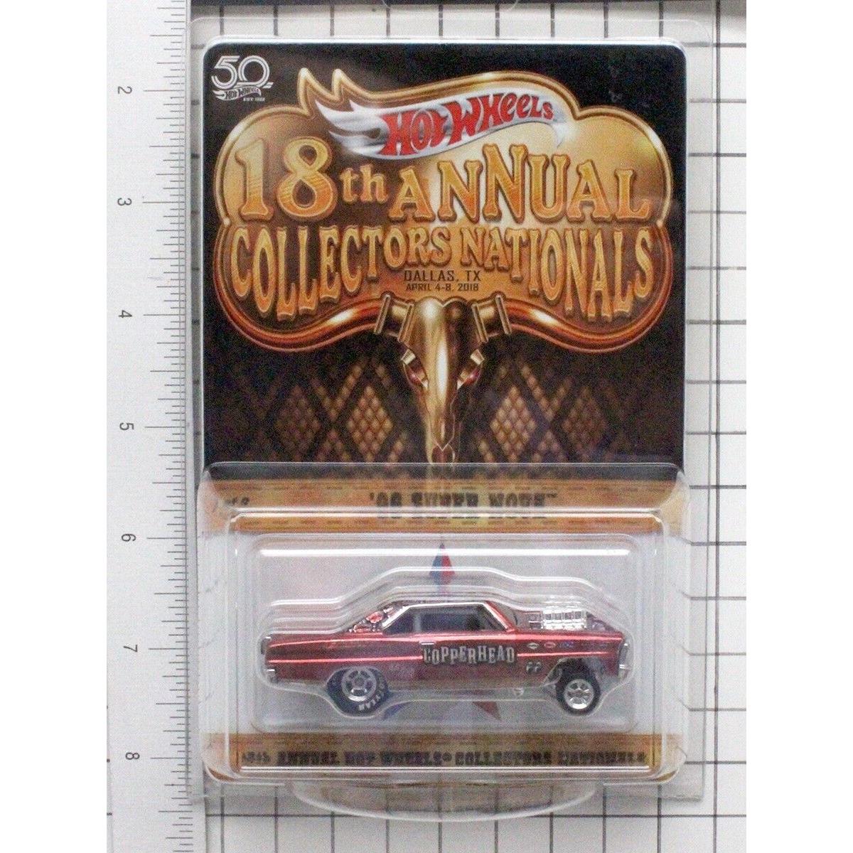 Hot Wheels 2018 18th Collectors Nationals `66 Chevy Nova W/rollcage Copper