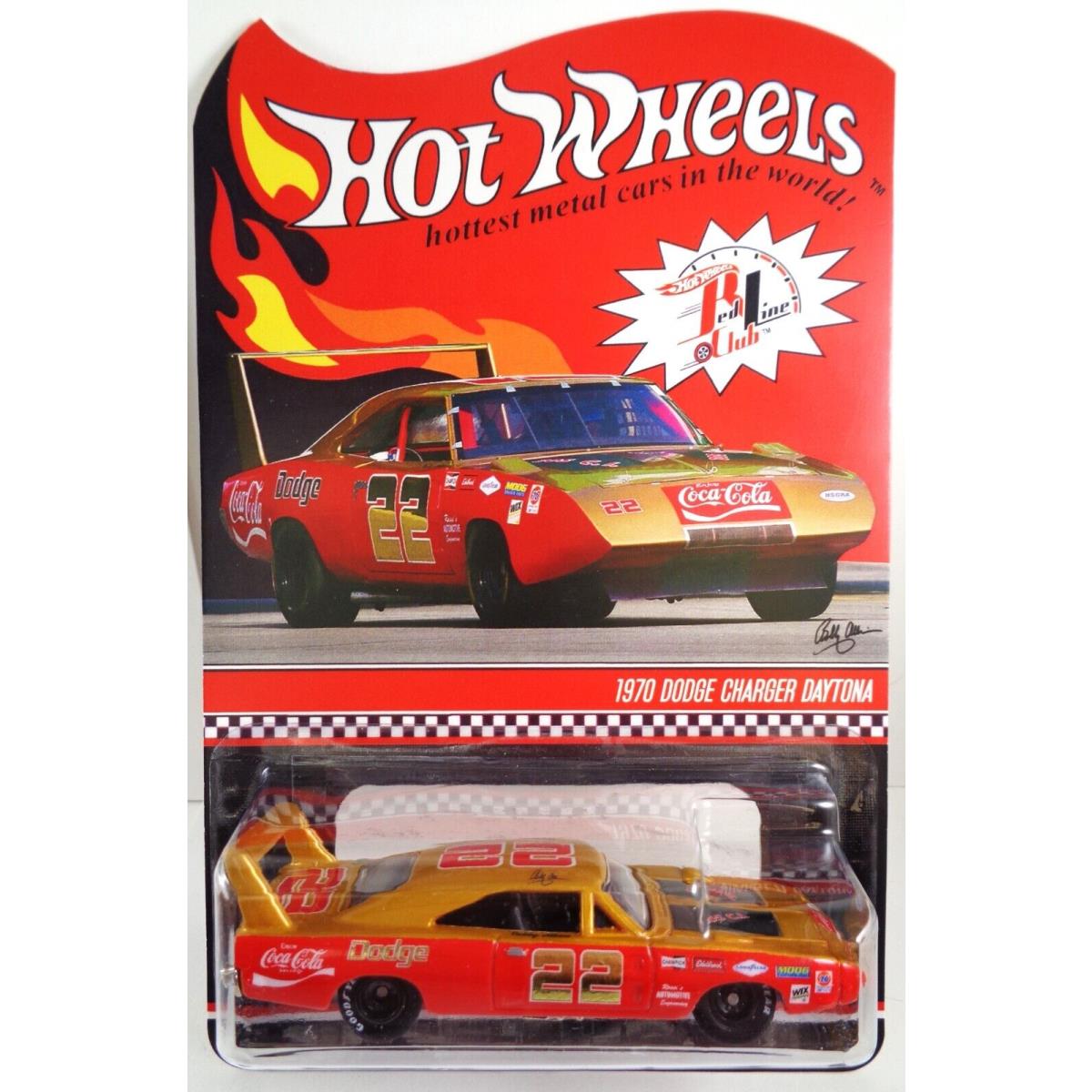 Hot Wheels Rlc Style Card Bobby Allison 1970 Dodge Charger Daytona `custom Made`