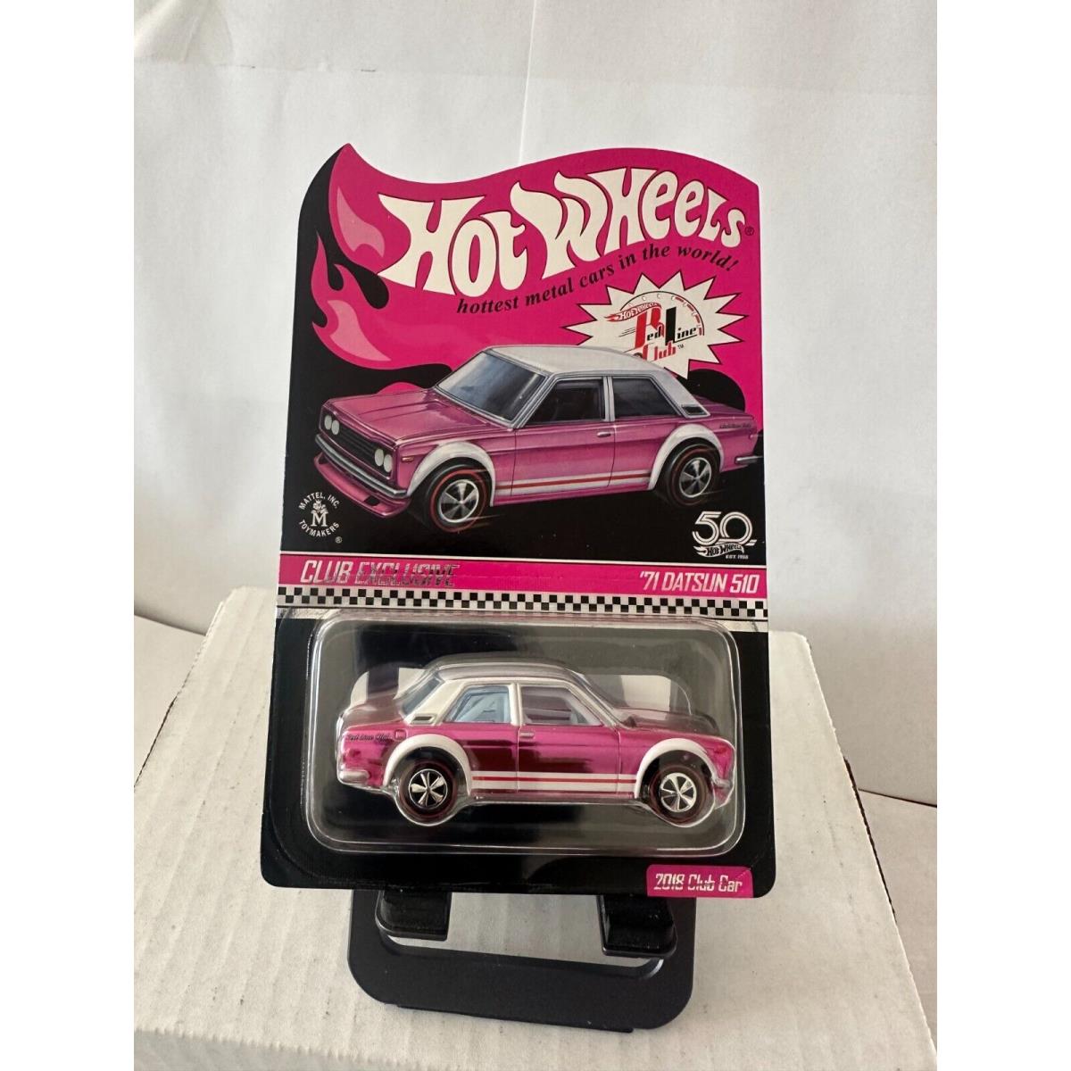 Hot Wheels Red Line Club `71 Datsun 510 2018 Club Car Pink A4