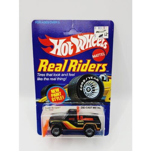 Hot Wheels Real Riders Super Scraper Grey Hub W/ Tool Box Very Nice N312