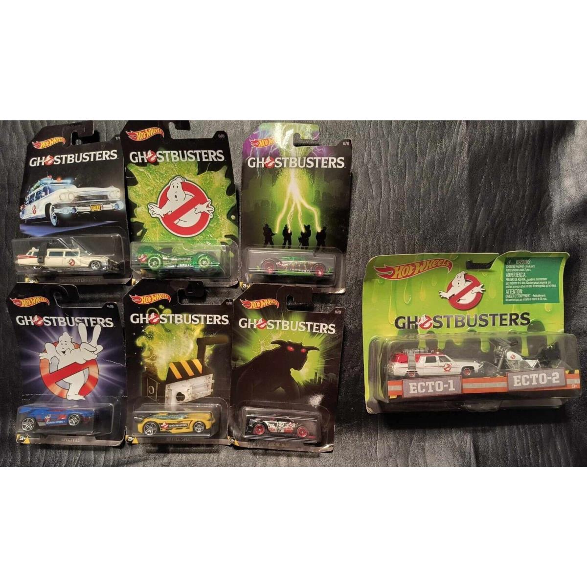Hot Wheels Ghostbusters 2 Pack + 6 Other Ghostbusters Hot Wheels Cars