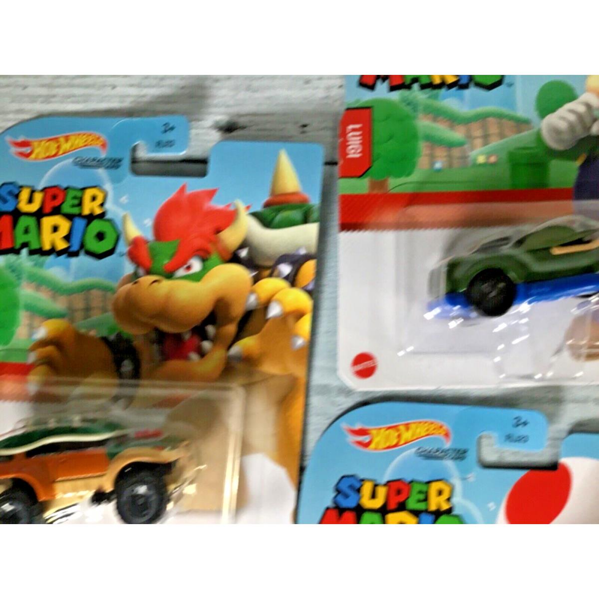 Complete Set of 7 Hot Wheels Super Mario Bros Nintendo Character Cars 2021