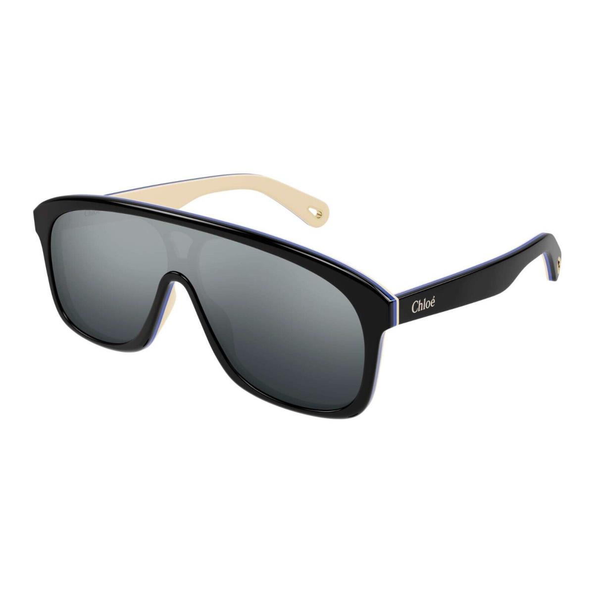 Chloé Chlo CH0212S Black/grey with Light Silver Mirrored 004 Sunglasses