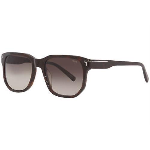 Tumi STU003 0722 Sunglasses Men`s Havana/brown Gradient Lenses Square Shape 56mm