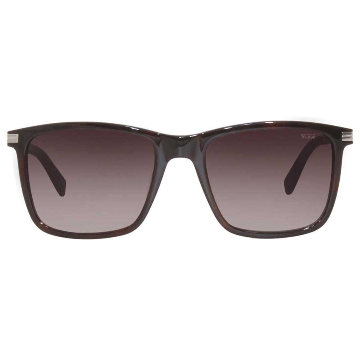 Tumi STU006 0722 Sunglasses Men`s Havana/brown Gradient CR39 Lenses Square Shape