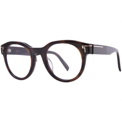 Tumi VTU529 1HAV Eyeglasses Men`s Havana Full Rim Round Shape 49mm