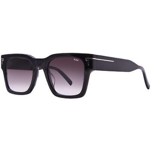 Tumi STU508 1BLA Sunglasses Men`s Black/grey Cat Eye 52mm - Frame: Black, Lens: Gray
