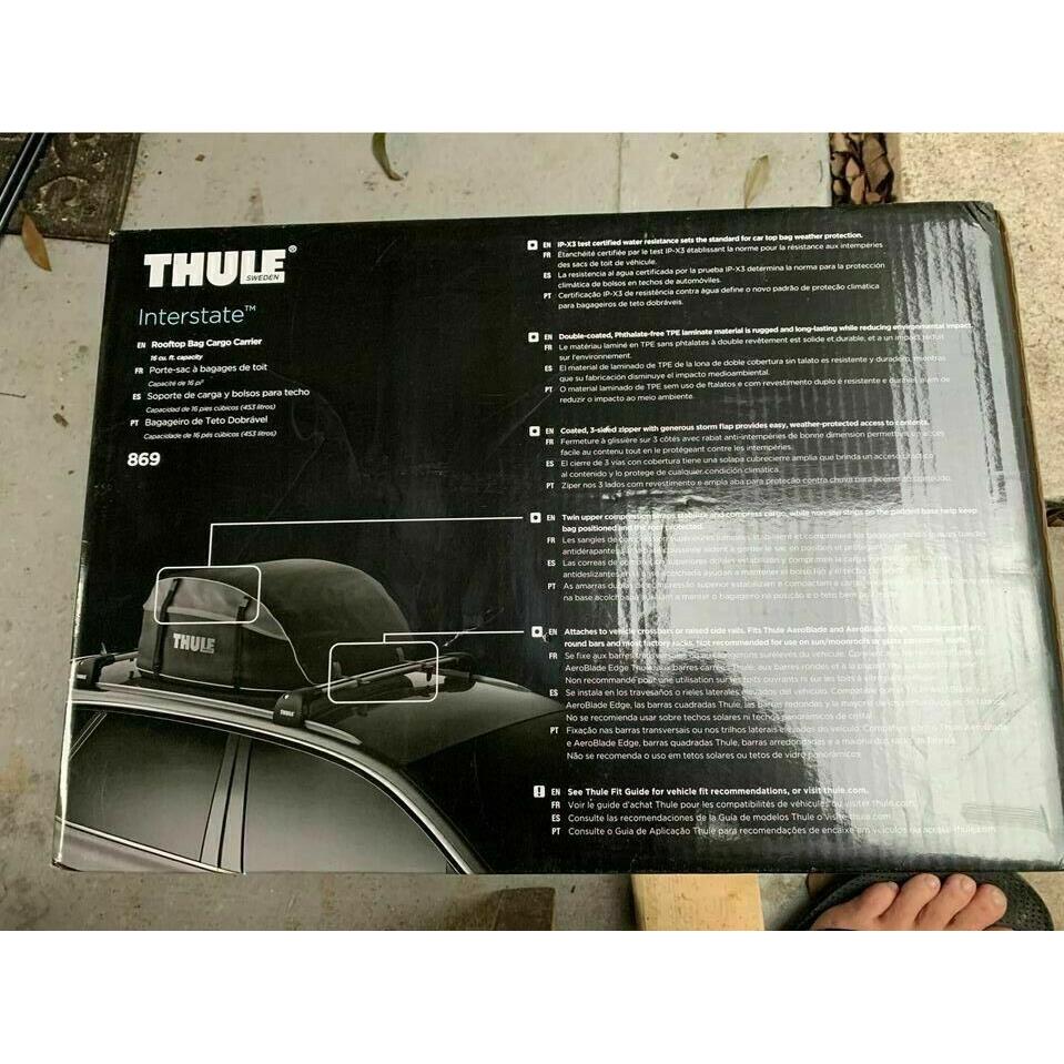 Thule 869 Interstate Cargo Bag 16 Cubic Feet Twin Compression Straps Secure