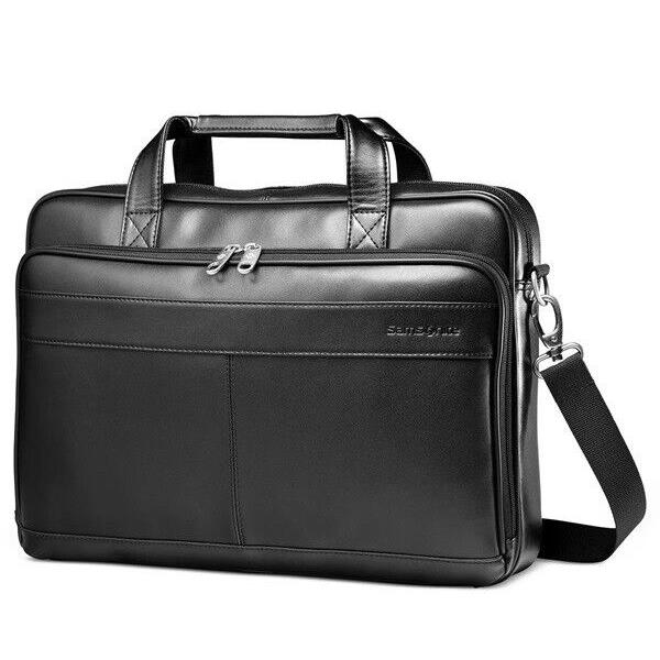 Samsonite Leather Slim Portfolio Laptop Briefcase