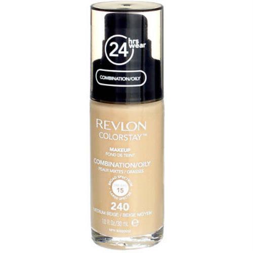 3 Pack Revlon Colorstay Makeup Foundation For Combination Oily Skin Medium