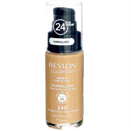 4 Pack Revlon Colorstay Makeup Foundation For Normal Dry Skin Medium Beige