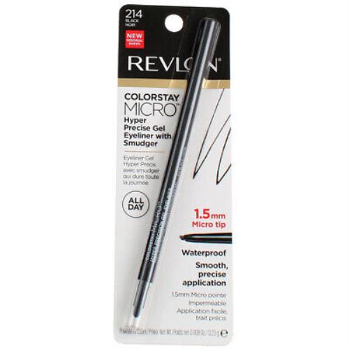 5 Pack Revlon Colorstay Micro Gel Waterproof Eyeliner Black 214 0.008 oz - Black