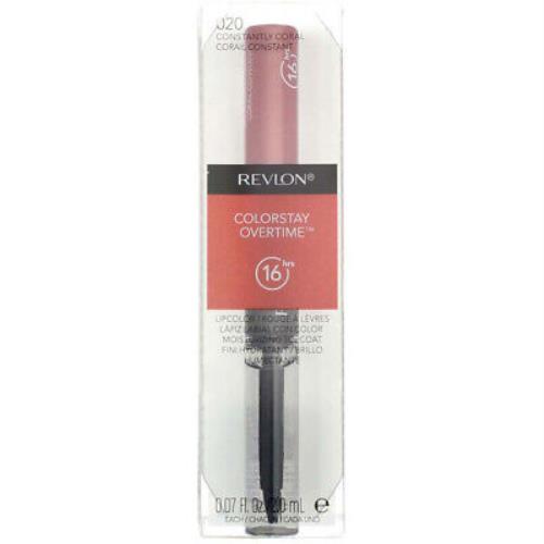4 Pack Revlon Colorstay Overtime Lipcolor Constantly Coral 20 0.07 fl oz