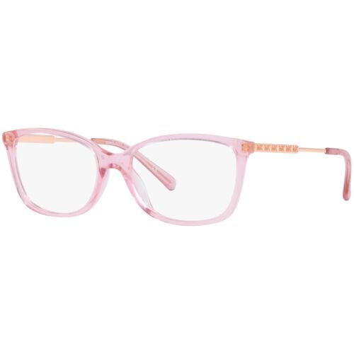 Michael Kors Women`s Eyeglasses Transparent Pink Plastic Square 0MK4092 3101