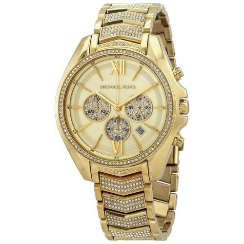 Michael Kors Whitney Gold Tone Pav Stainless Chronograph Watch MK6729