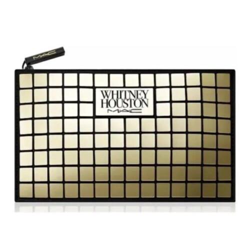 Mac X Whitney Houston Nippy S Clutch Gold Metal Accent Cosmetic Bag w/ Zipper