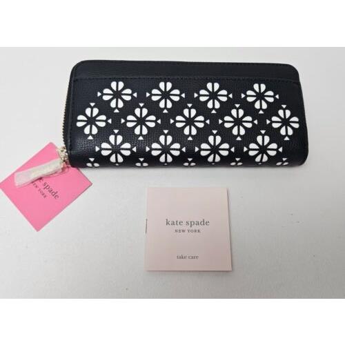 Kate Spade Sylvia Perforated Slim Continental Wallet Black