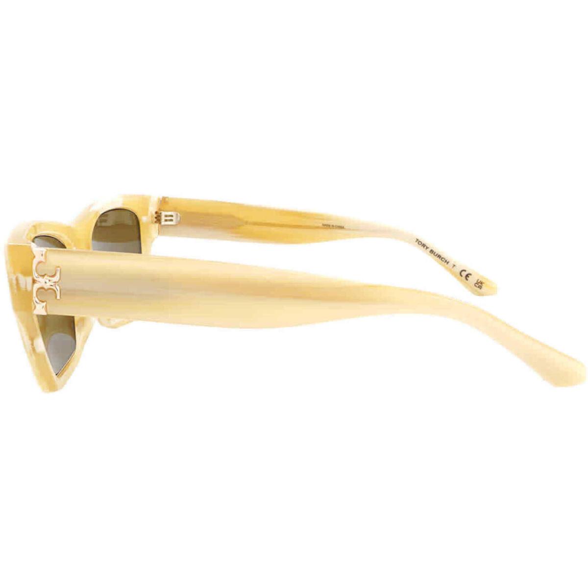 Tory Burch Women`s Sunglasses Ivory Horn Plastic Cat Eye Frame 7186U 18907353