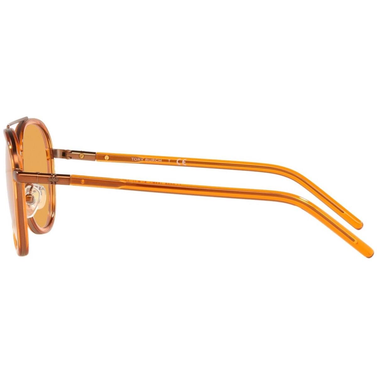 Tory Burch Women`s Sunglasses Solid Orange Metal Pilot Frame 6089 1902/7