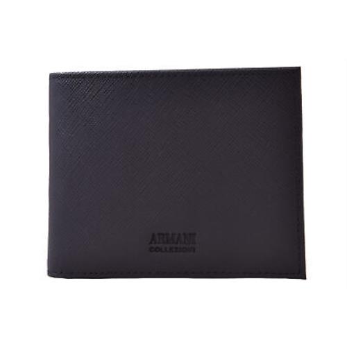 Giorgio Armani Collezioni Saffiano Leather Bi-fold Wallet Black