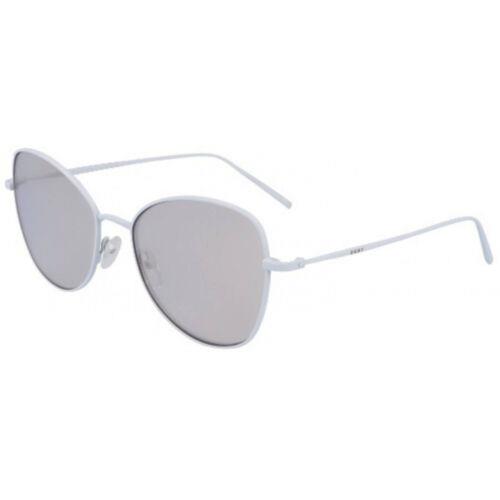 Dkny Women`s Sunglasses White Butterfly Frame Light Grey Lens Dkny DK104S 101