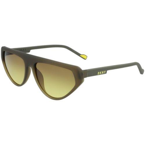 Dkny Women`s Sunglasses Olive Neon Yellow Plastic Cat Eye Frame Dkny DK528S 315