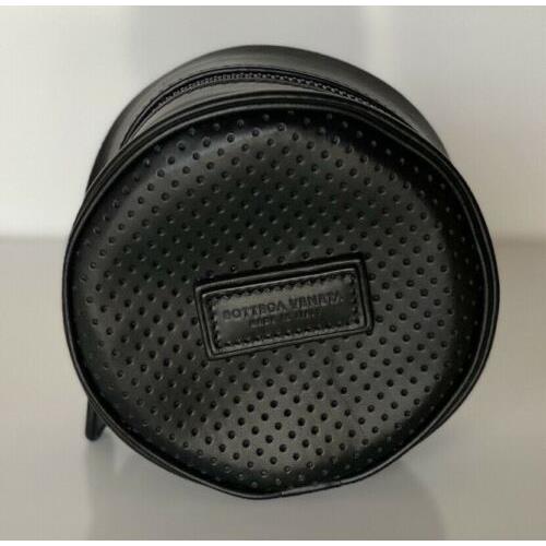 Bottega Veneta Black Perforated Round Compact Pouch 572037 Italy