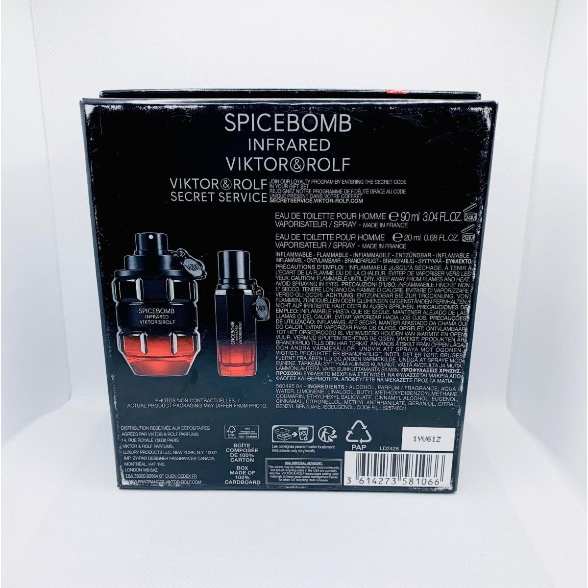 Viktor Rolf Spicebomb Infrared Gift Set Edt Spray 90ml + 10ml Mini 2 Pices