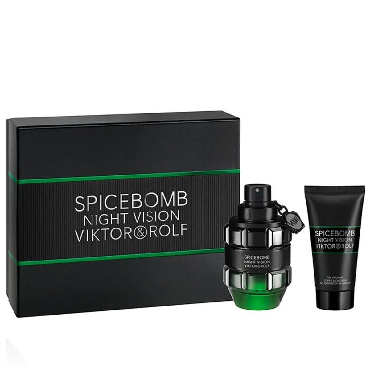 Viktor & Rolf V R Spicebomb Nightvision Men 2PC Gift Set - 3.0OZ Edt + 1.7OZ Gel