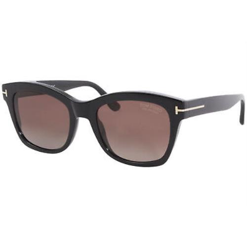 Tom Ford Lauren-02 TF614 01H Sunglasses Black-palladium/polarized Burgundy Grad