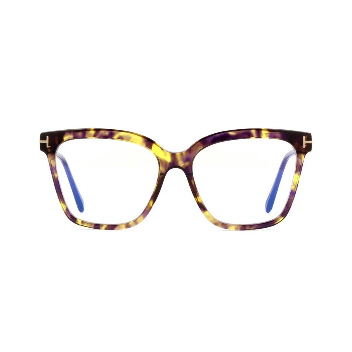 Tom Ford FT5892-B Blue Block Violet Yellow Havana 055 Eyeglasses