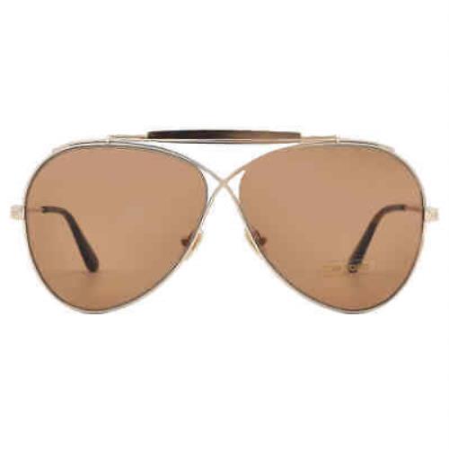Tom Ford Brown Pilot Men`s Sunglasses FT0818 28E 60 FT0818 28E 60