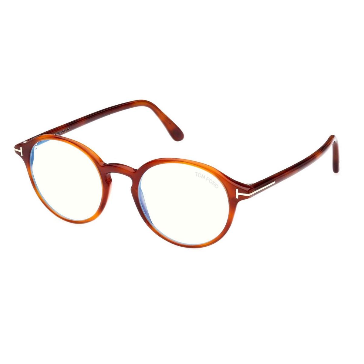 Tom Ford FT 5867-B Blue Block Blonde Havana 053 Eyeglasses