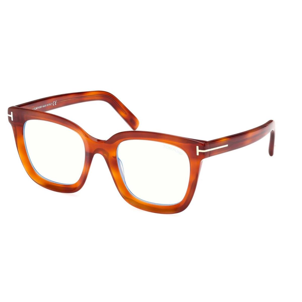 Tom Ford FT 5880-B Blue Block Blonde Havana 053 Eyeglasses