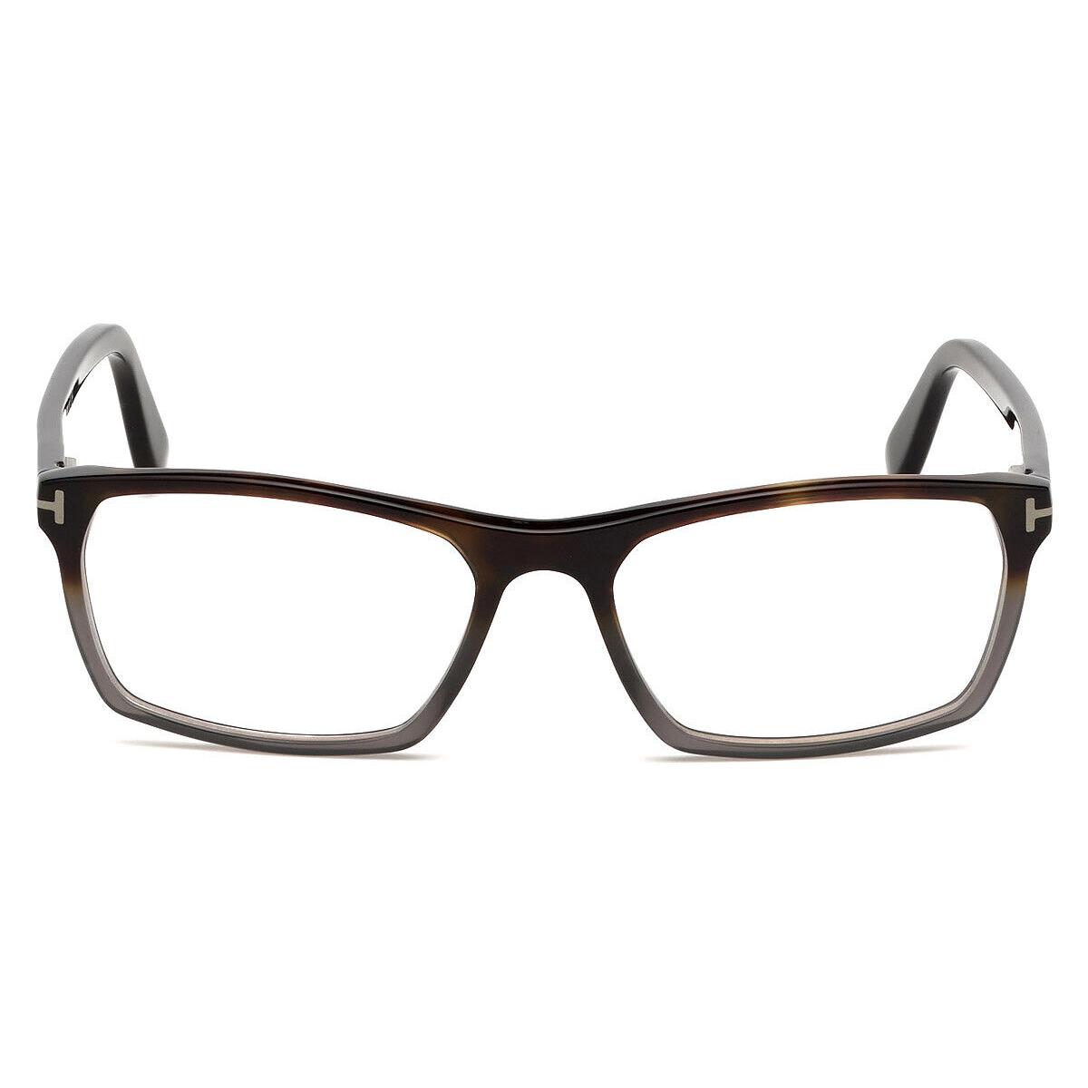 Tom Ford FT5295 Eyeglasses Shiny Gradient Havana to Transparent Gray Blue 56mm