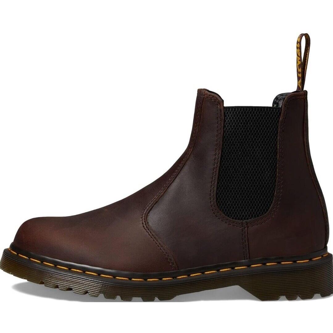 Dr. Martens Men`s 2976 Waxed Full Grain Leather Chelsea Boots Chestnut Brown 7