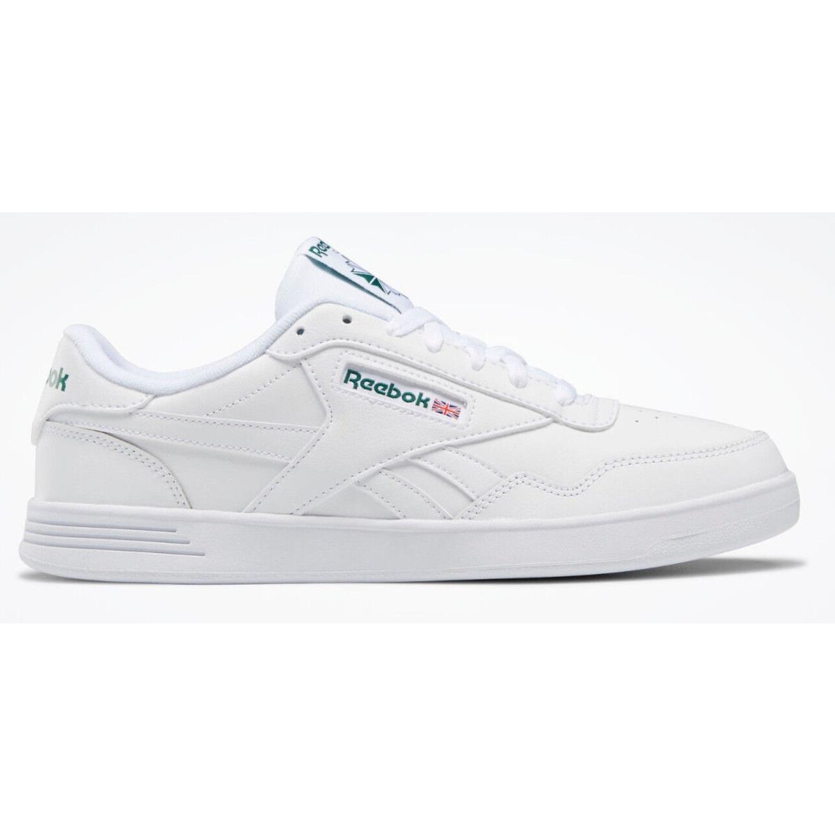 Reebok Men`s Club Memt Tennis Sneaker White/clover Green Select Size